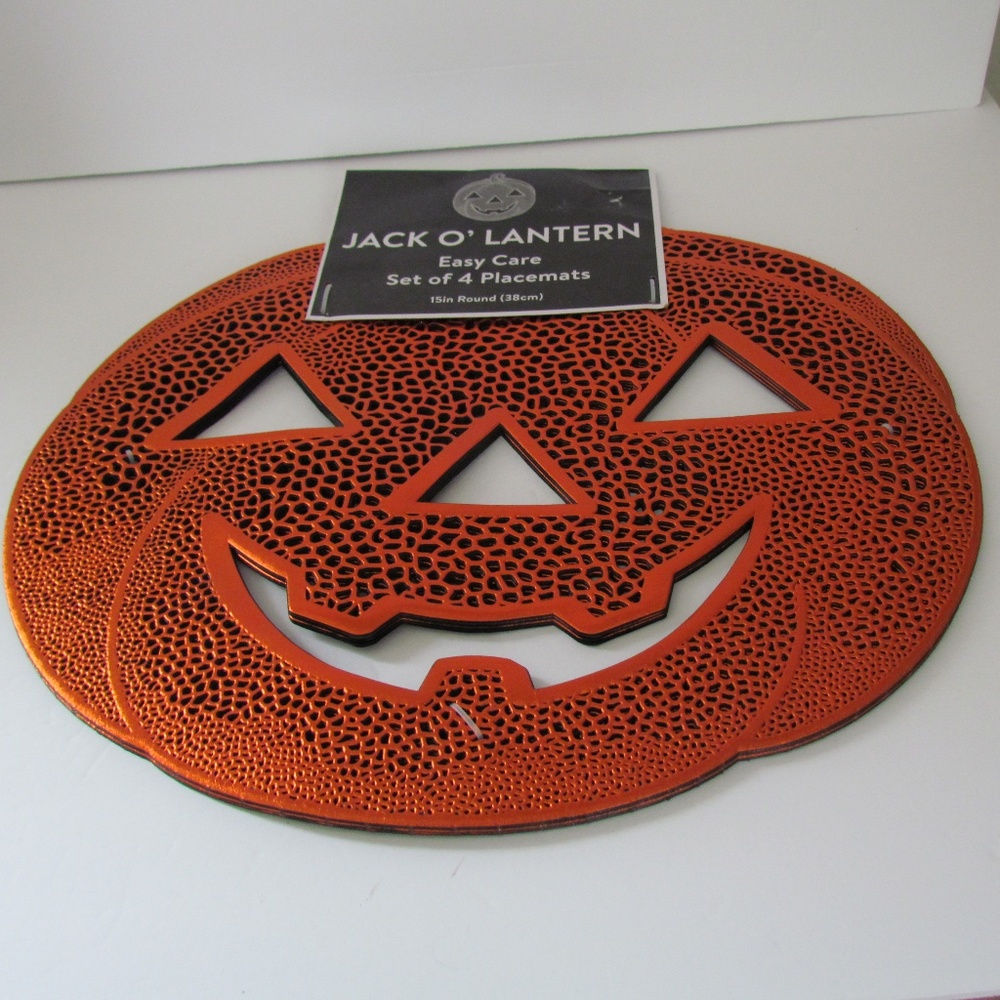 Set of 4 Jack O'Lantern Placemats, NWOT